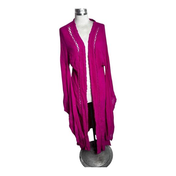 Jen’s Pirate Booty Revolve Magenta Duster Robe Size XS Beachy Coastal Boho - Picture 2 of 12